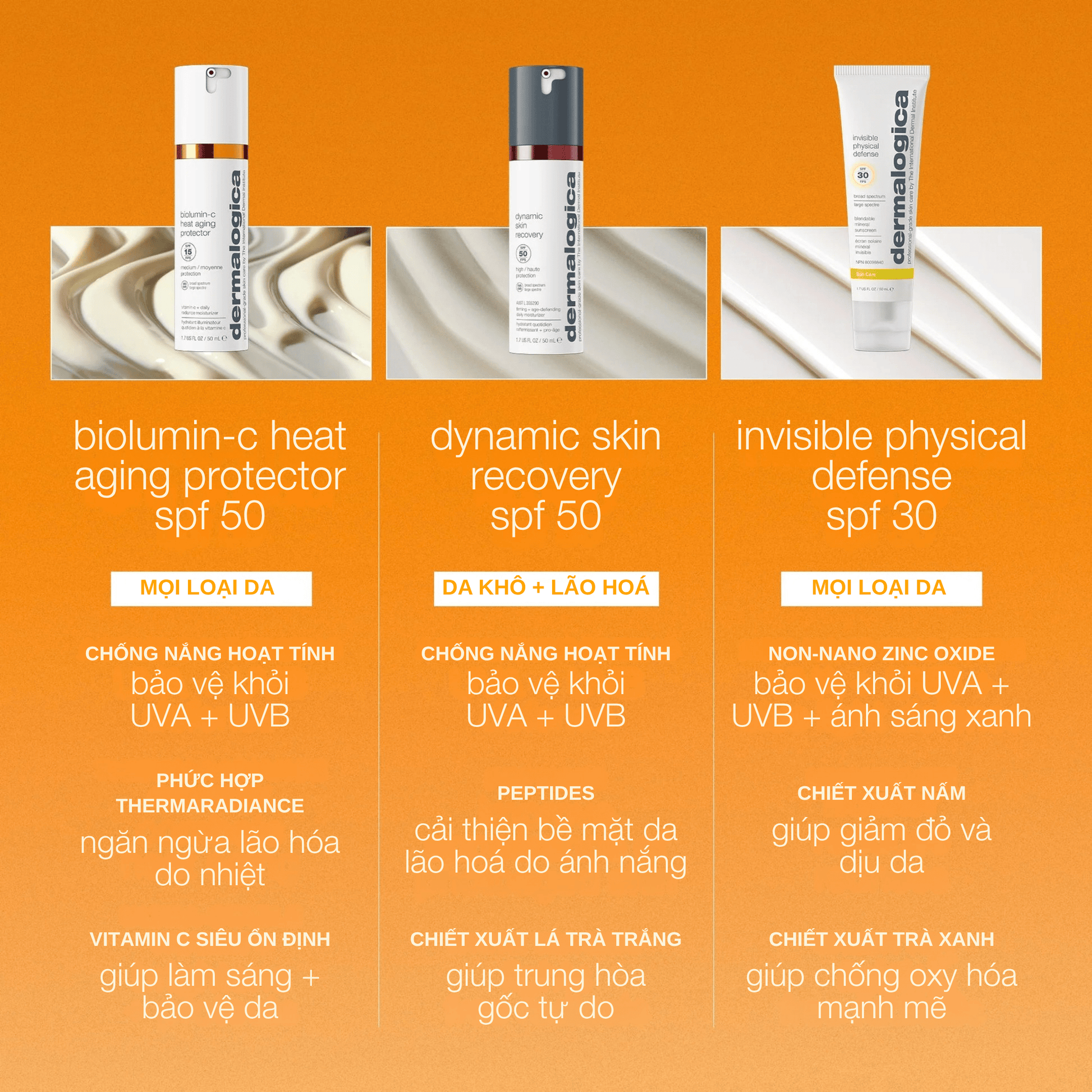 Dermalogica Vietnam SPF kem chống nắng biolumin-c heat aging protector spf50 (Đặt hàng trước ... giao hàng từ ngày 24.07.2026)