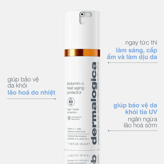 Dermalogica Vietnam SPF kem chống nắng biolumin-c heat aging protector spf50 (Đặt hàng trước ... giao hàng từ ngày 24.07.2026)