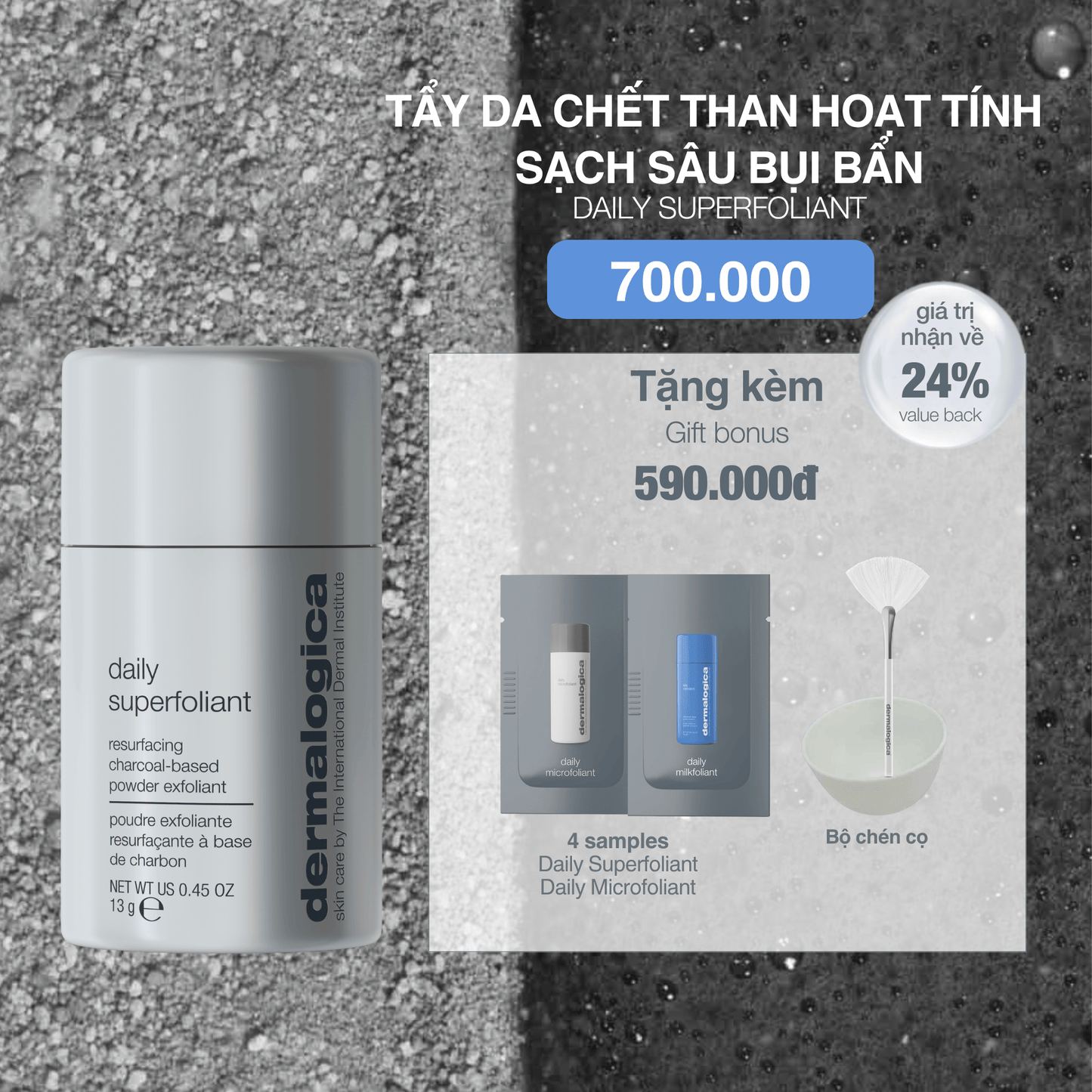 EXFOLIANTS EXFOLIANTS 13g tẩy da chết than hoạt tính daily superfoliant