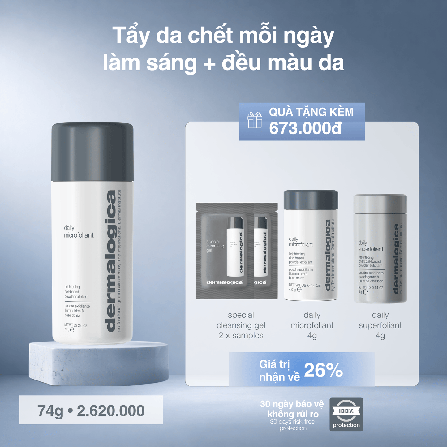 EXFOLIANTS EXFOLIANTS 74g tẩy da chết cám gạo daily microfoliant