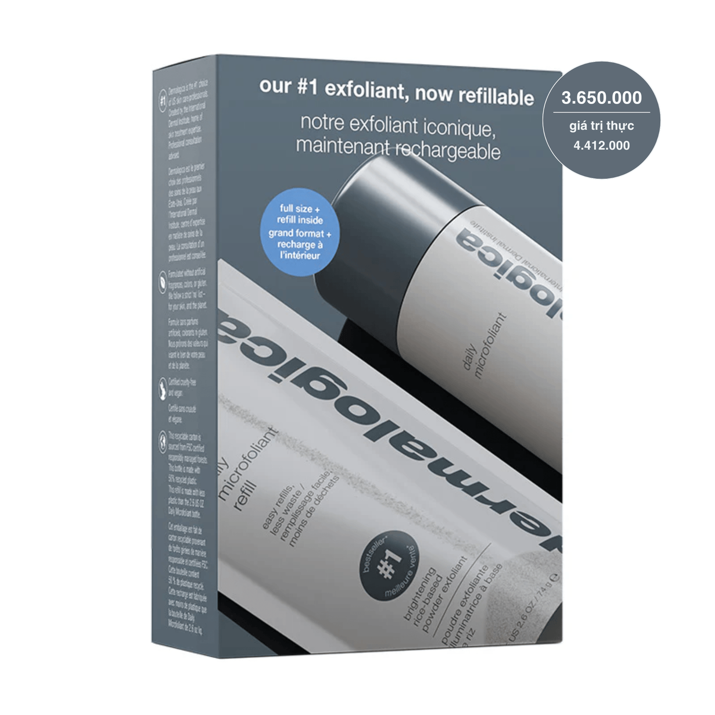 SKIN KITS SKIN KITS bộ đôi Bộ đôi tẩy da chết bán chạy nhất Daily Microfoliant ( 1 fullsize + 1 refill )